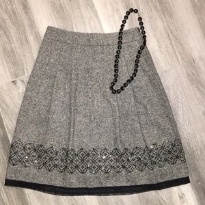 🖤 LOFT Skirt Embellished Hem Charcoal Grey 🖤